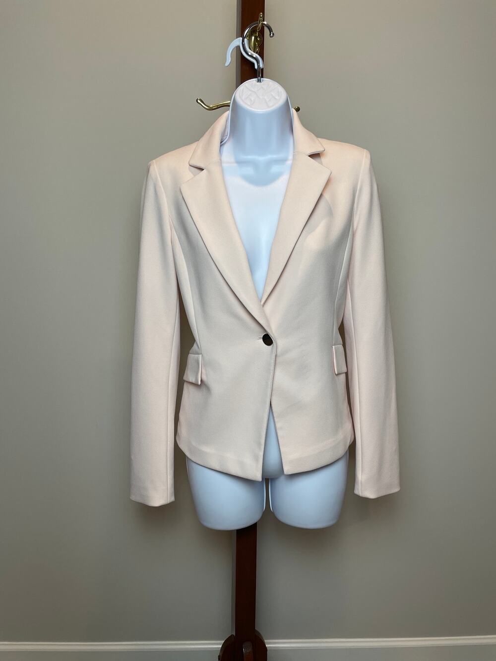 Calvin Klein Blazer Size 4 Pink Tailored One Button Structured Jacket